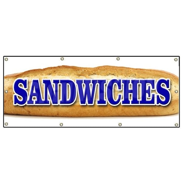 SANDWICHES BANNER SIGN bread restaurant deli coldcuts meats